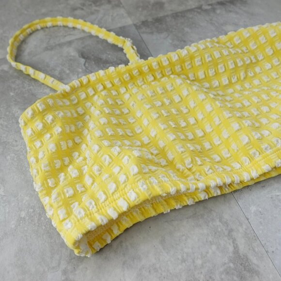 & Other Stories Bikini Top Medium Yellow Bralette Seersucker Light Swim - Picture 9 of 13